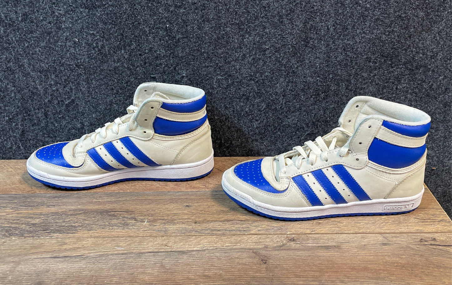 Adidas Top Ten Hi Off White Royal Blue Basketball Sneakers Size 7
