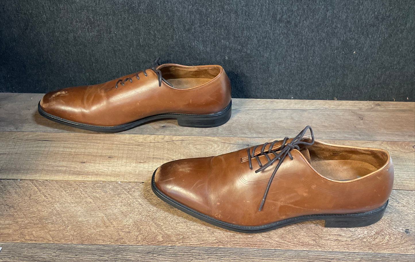 Kenneth Cole New York Techni-Cole Brown Cap Toe Oxford Dress Shoes Size 10