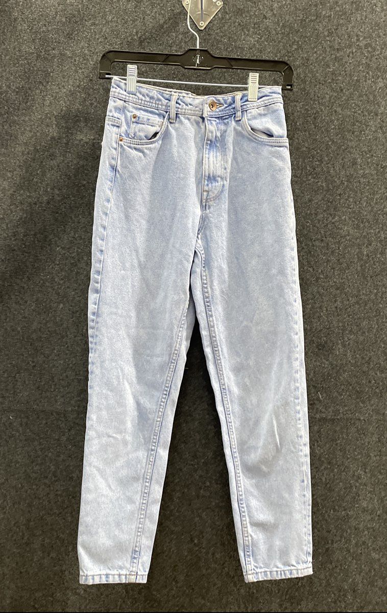 Zara Women's Light Wash High Rise Tapered Leg Mom Jeans Trafaluc Denimwear Sz 2