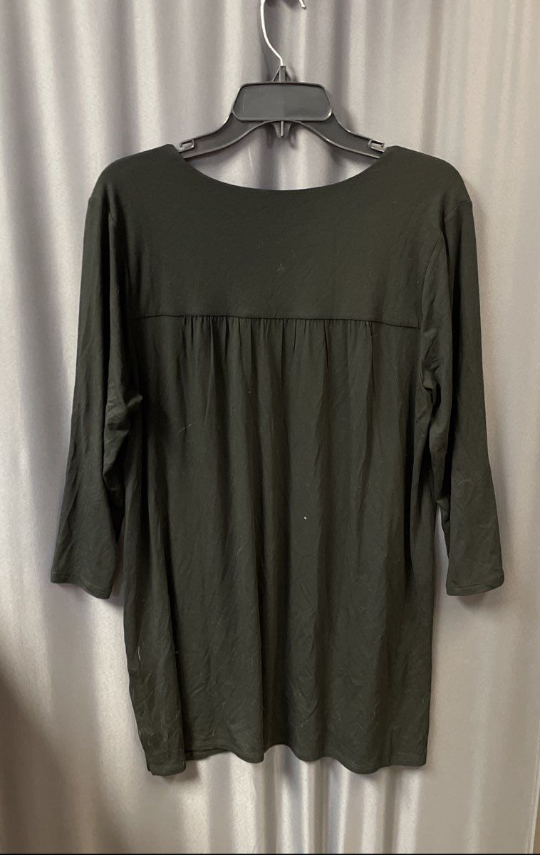 J. Jill Women's Wearever Black V-Neck Long Sleeve Shirt Sz MT NWT