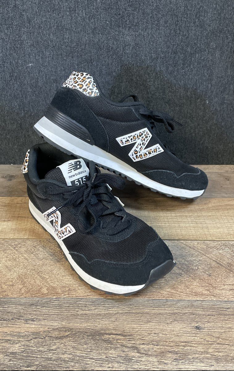 New Balance 515 Black Leopard Print Women's Lifestyle Sneakers Size 9