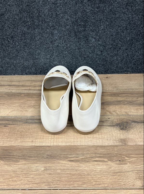 Michael Kors Cream Leather Gold Bit Loafers Women's Size 9.5M