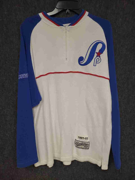 Vintage 90s South Pole Y2K Streetwear 1/4 Zip Embroidered Pullover Sz L