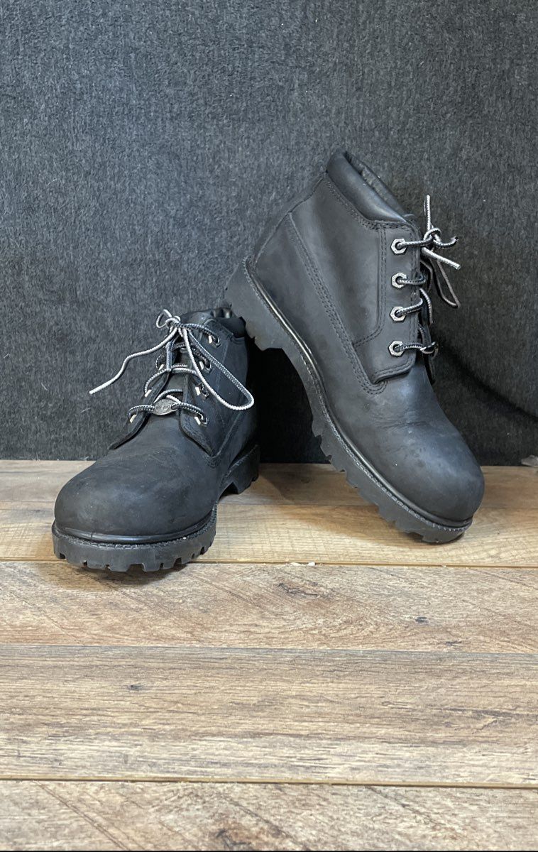Timberland 10349 Black Genuine Leather Ankle Boots Women's Size 8M