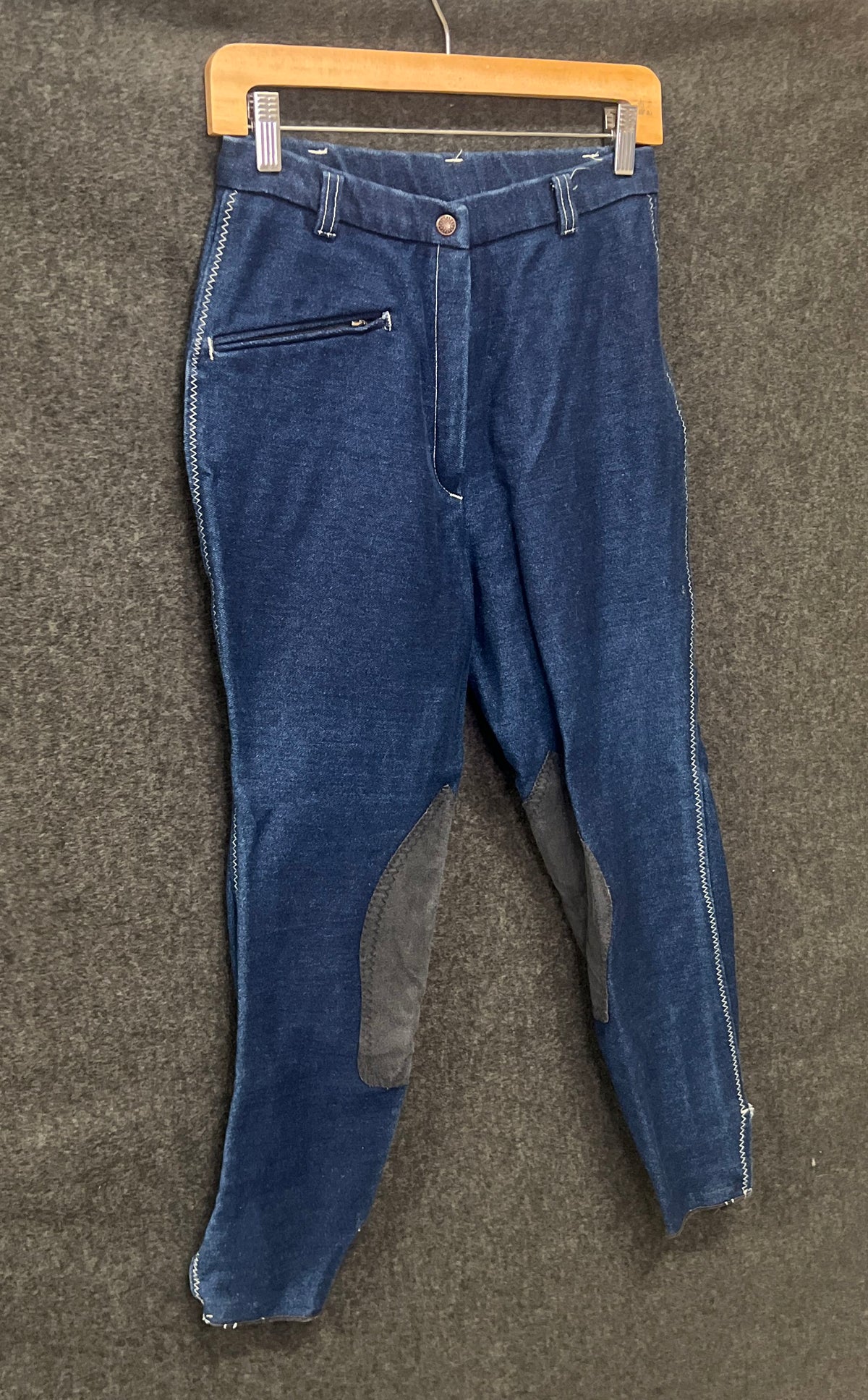 Vintage 90s Devon Aire Women's Zigzag Denim Riding Breeches Equestrian Pants 30L