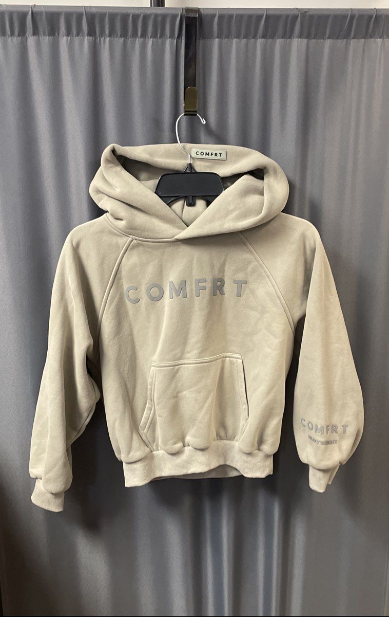 Comfrt Men's Gray Minimalist Heavyweight Oversized Pullover Hoodie Sz M