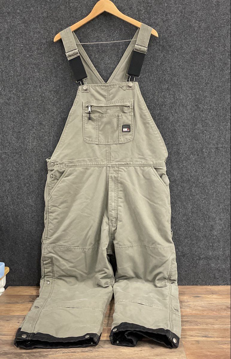 Berne Men's Endurance Sage Quilt-Lined Insulated Bib Overalls 2XL Short