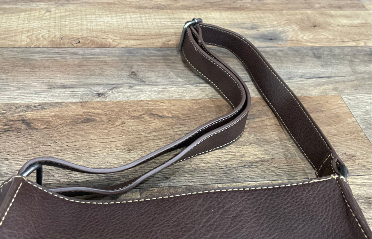 Montana West Brown Leather Studded Embroidered Western Crossbody Shoulder Bag
