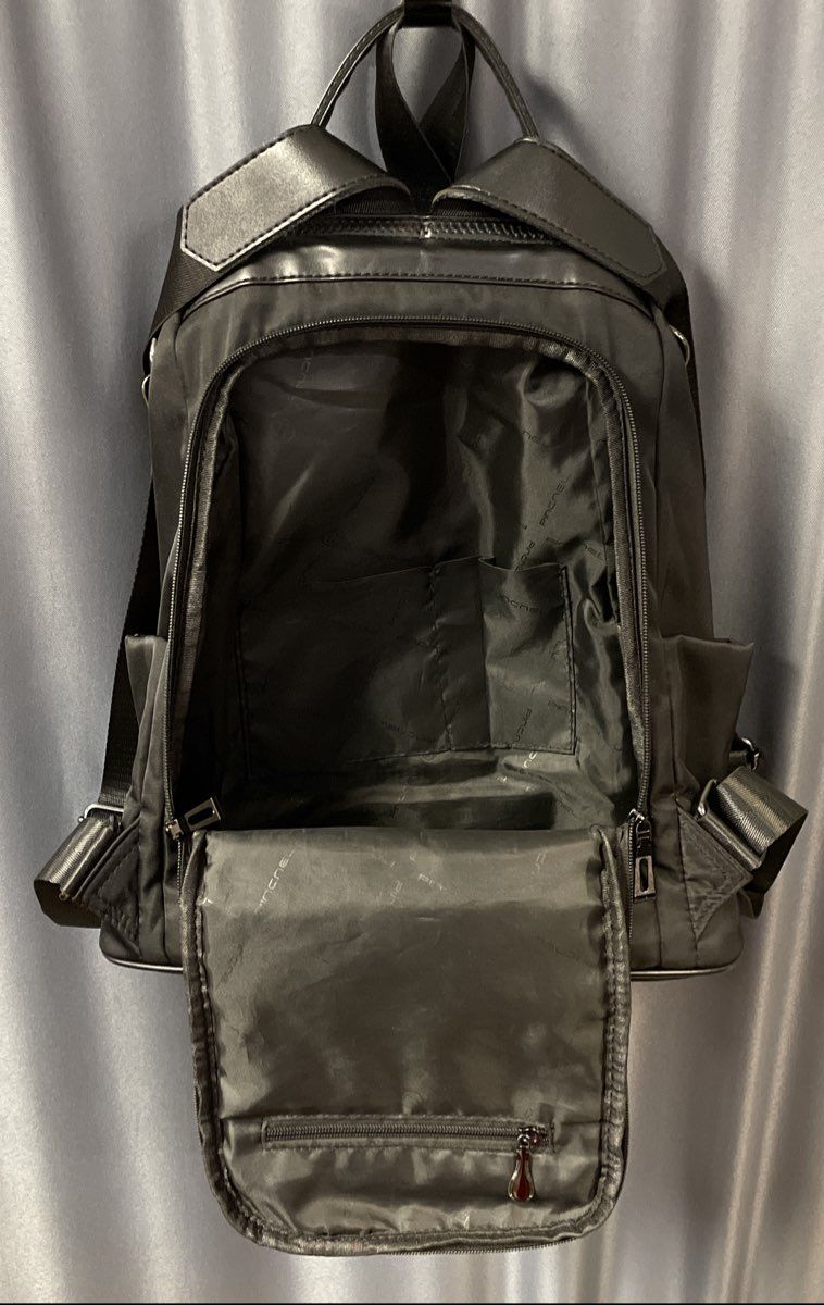 Pincnel Black Nylon Anti-Theft Convertible Backpack Shoulder Travel Bag