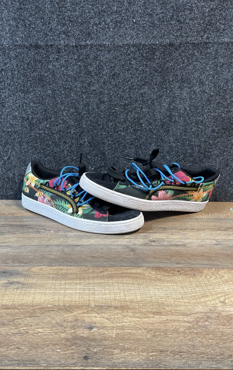 Puma Suede Tropical Floral Black Multi Men's Sneakers Size 9.5