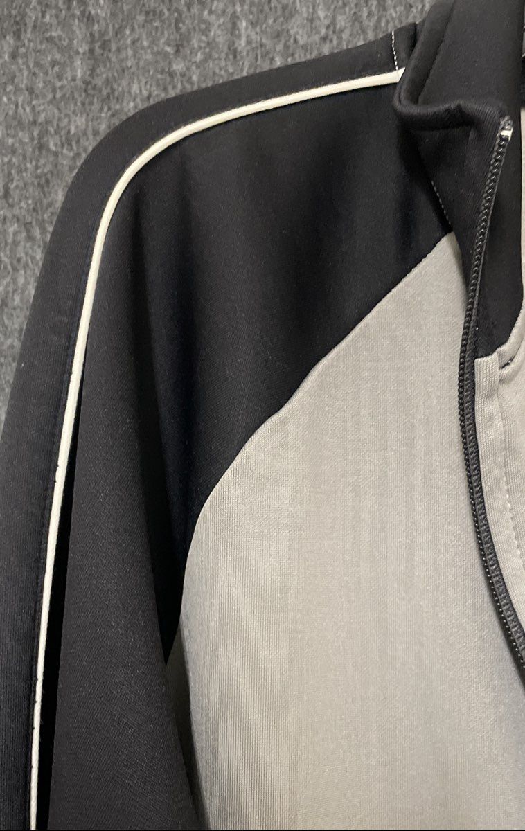 Old Navy Men's Gray Black Colorblock Full Zip Track Jacket Griffin Crest Sz M