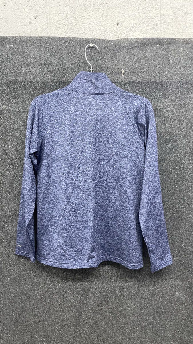 Columbia Men's 1/4 Zip Pullover Blue Space Dye Fleece Pouch Pocket Sz S