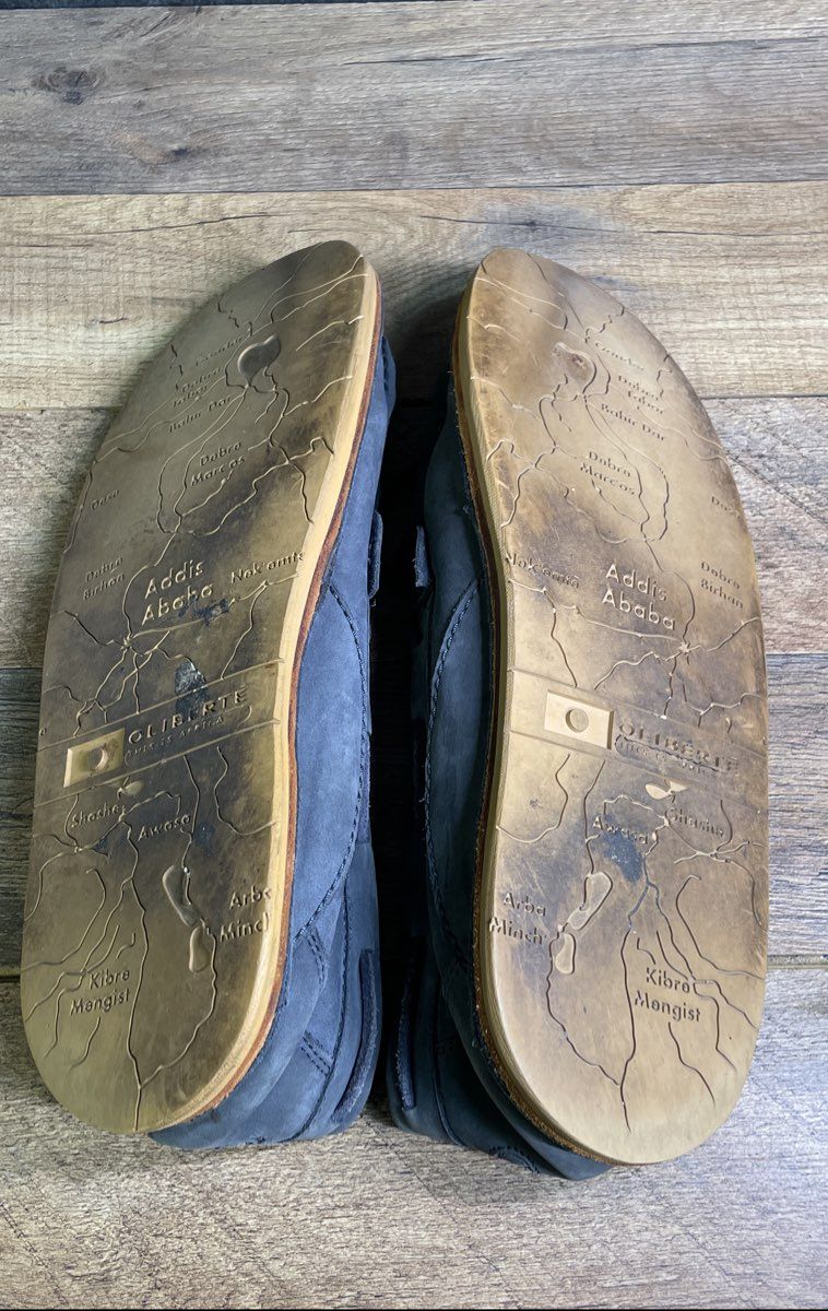 Oliberte Navy Blue Leather Moccasins Men's Size 44 US 11