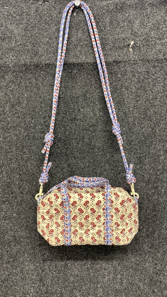 Vera Bradley Cream Floral Quilted Mini Original Duffel Crossbody Bag