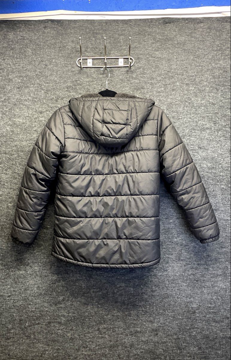 The North Face Youth Black Sherpa Fleece Lined Hooded Quilted Puffer Jacket