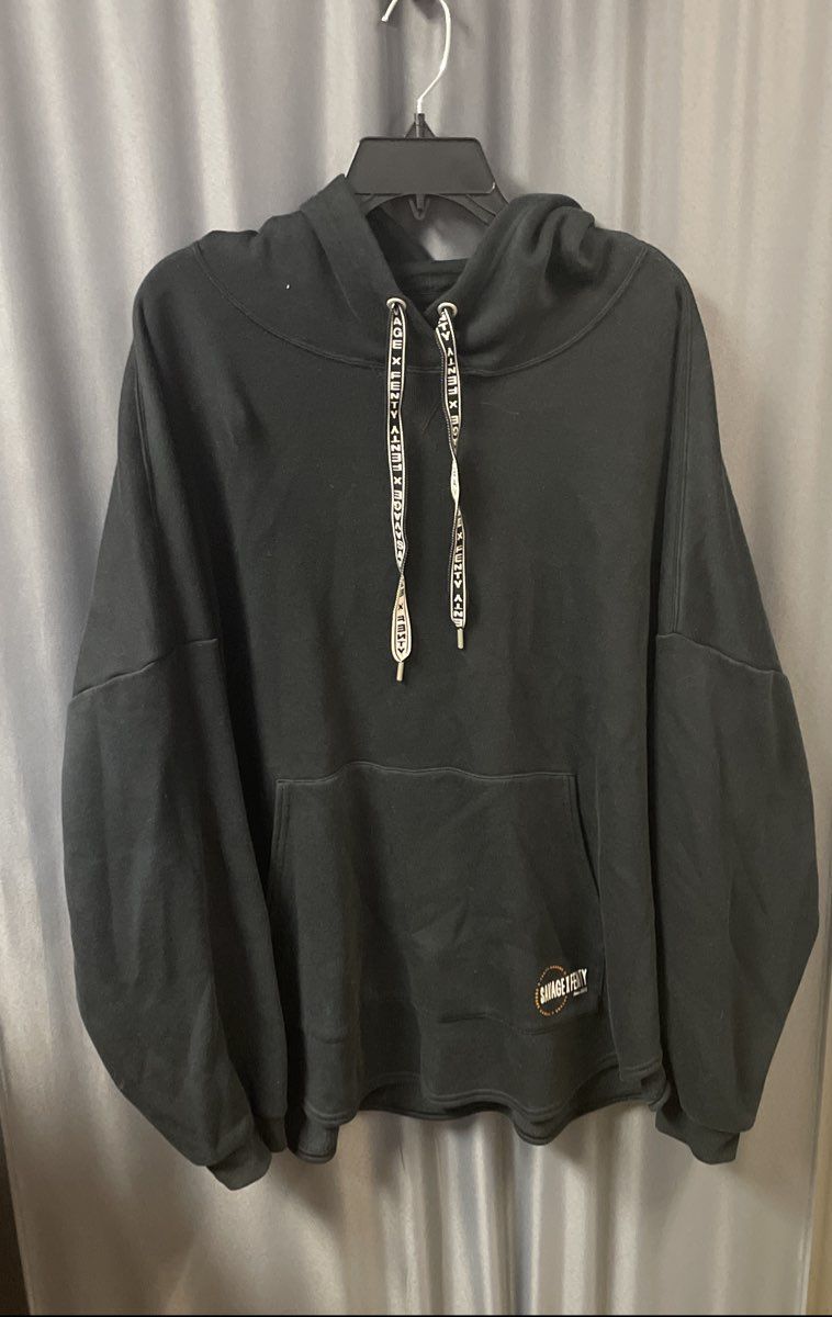 Savage X Fenty Women's Black Pullover Hoodie Boxy Logo Graphic Sz XL