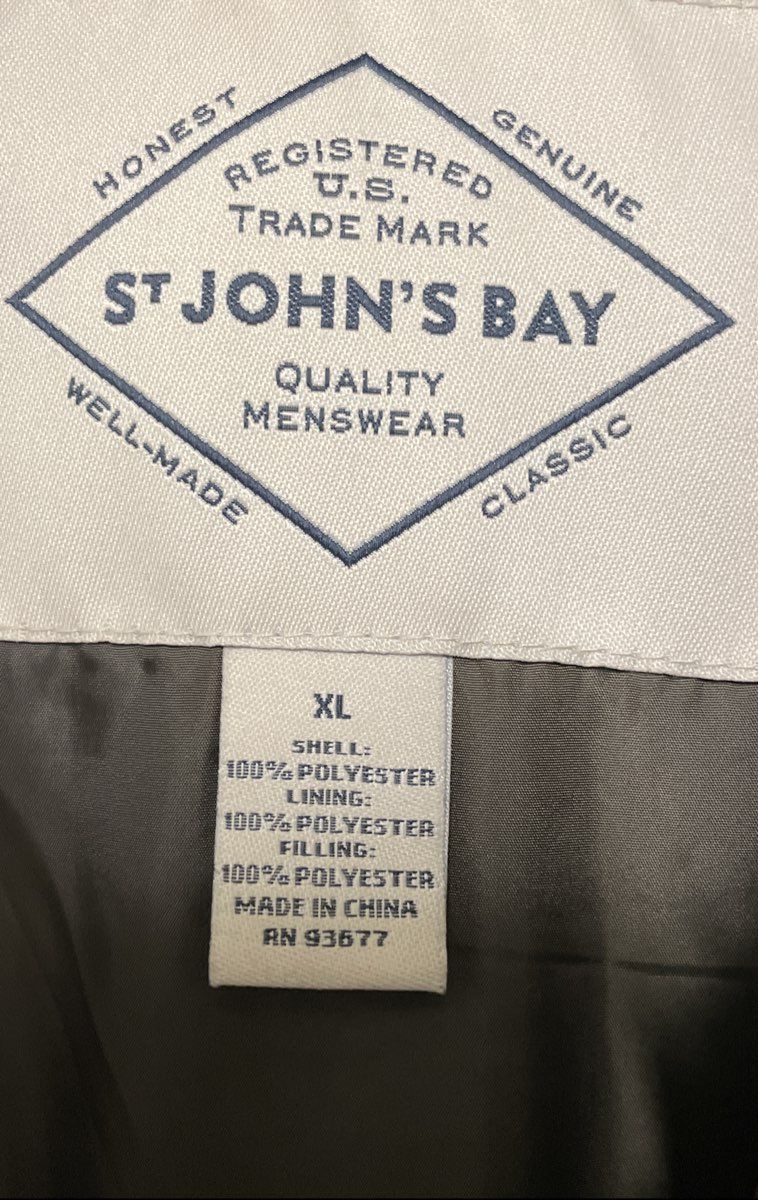 St. John's Bay Men's Olive Green Puffer Vest Full Zip Snap Front Sz XL