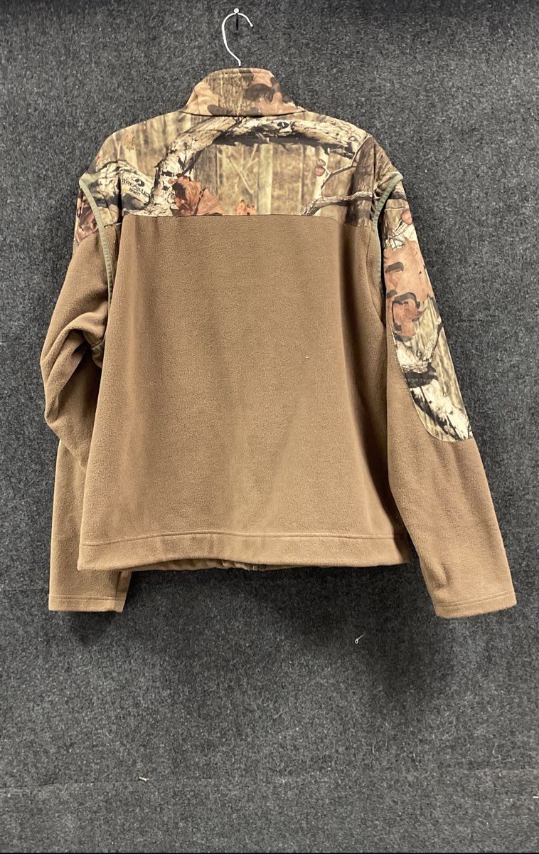 Rocky Men's Brown Mossy Oak Camo Full Zip Fleece Jacket Hunting Sz XL