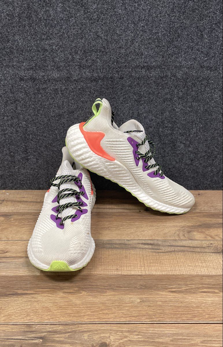 Adidas Alphaboost White Signal Coral Purple Men's Running Shoes Size 11.5