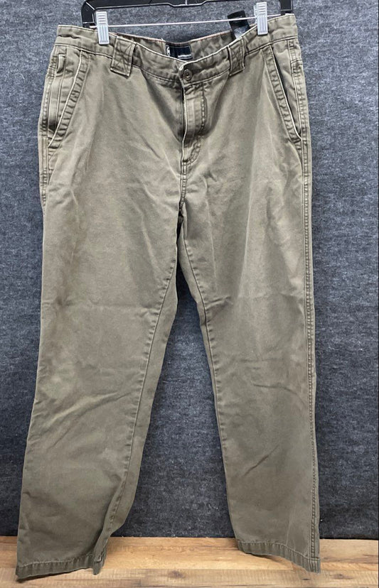 Weatherproof Men's Dark Olive 100% Cotton Canvas Utility Pants Sz 34x30