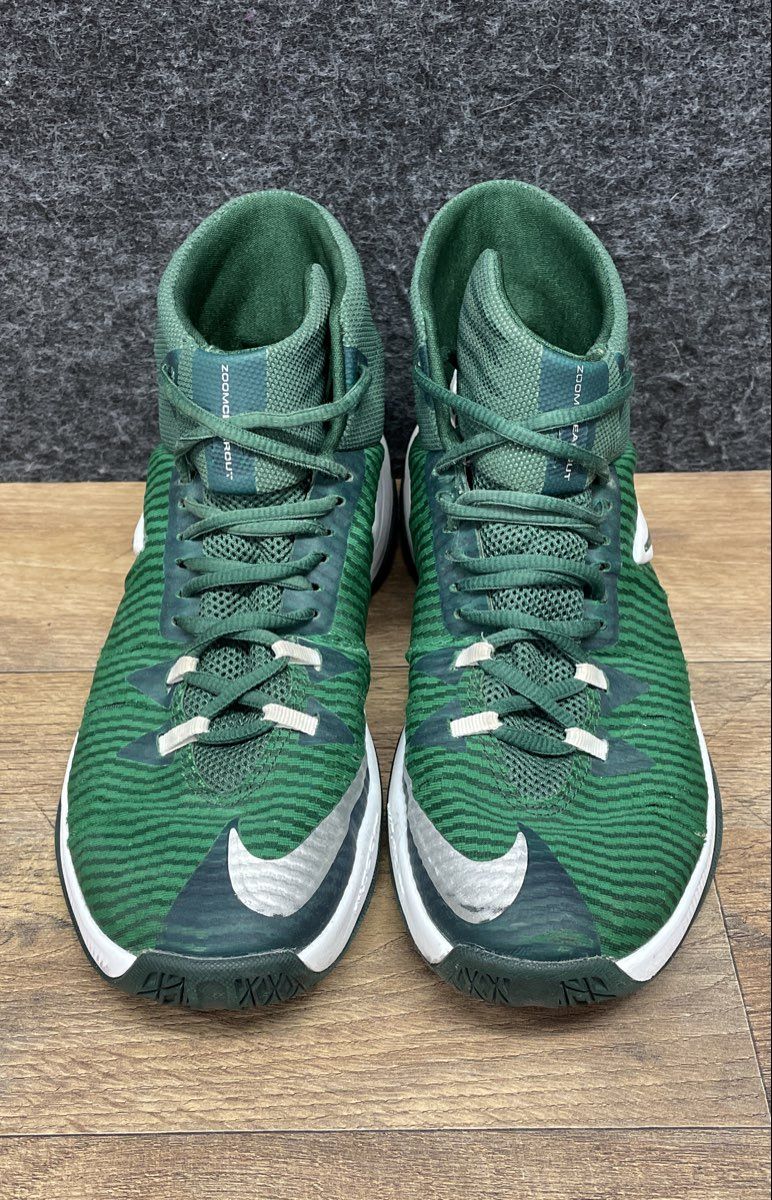Nike Zoom Clear Out Pine Green White Basketball Shoes Men's Size 8