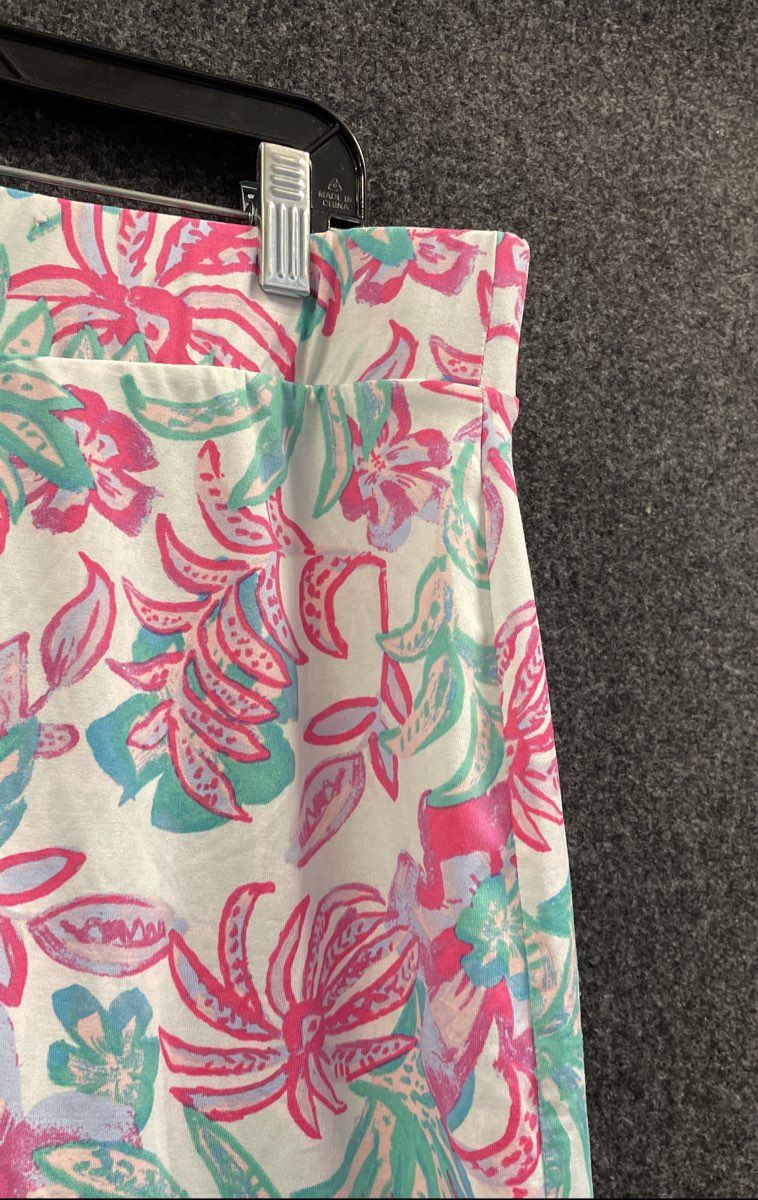 Stella Parker Women's Floral Print Stretch Knit Pencil Skirt Multicolor Sz L