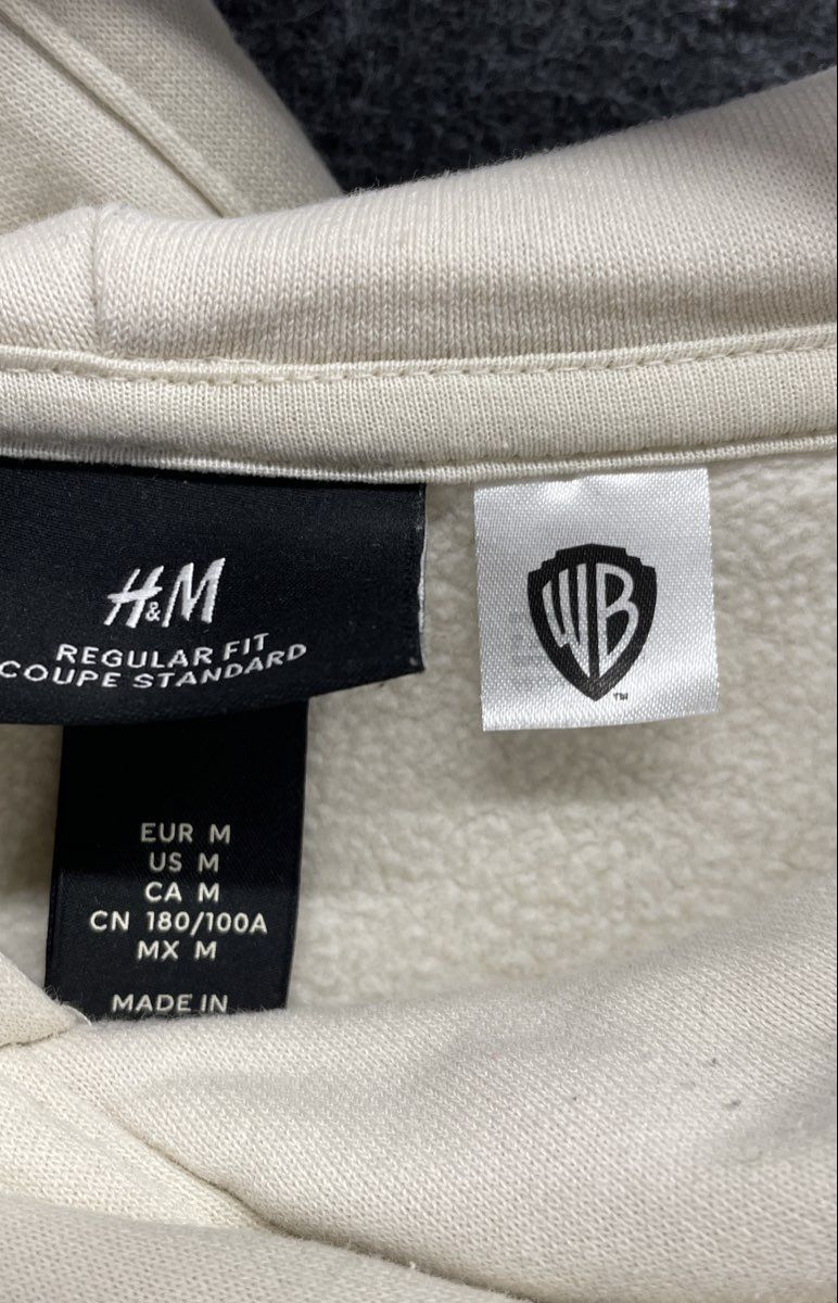 H&M Men's Nightmare On Elm Street Freddy Krueger Graphic Hoodie Cream Sz M