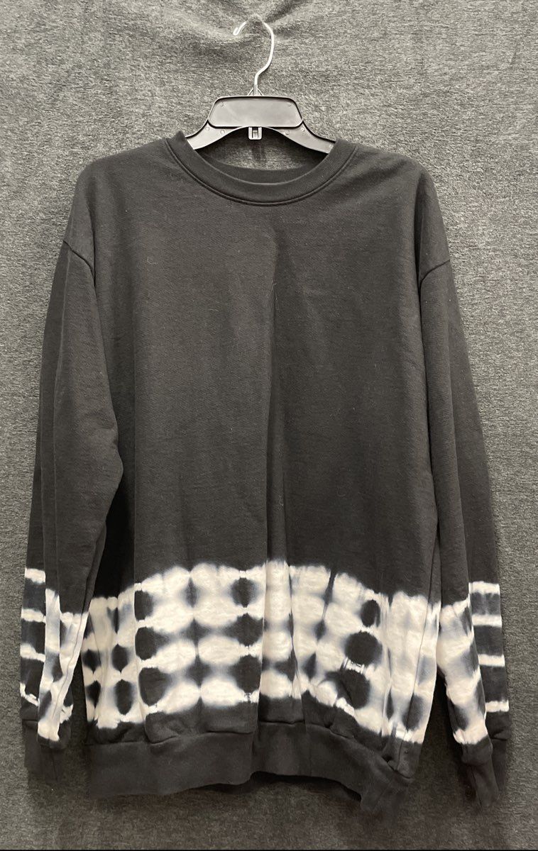 Talentless Men's Black White Tie Dye Crewneck Sweatshirt Cotton Size XL