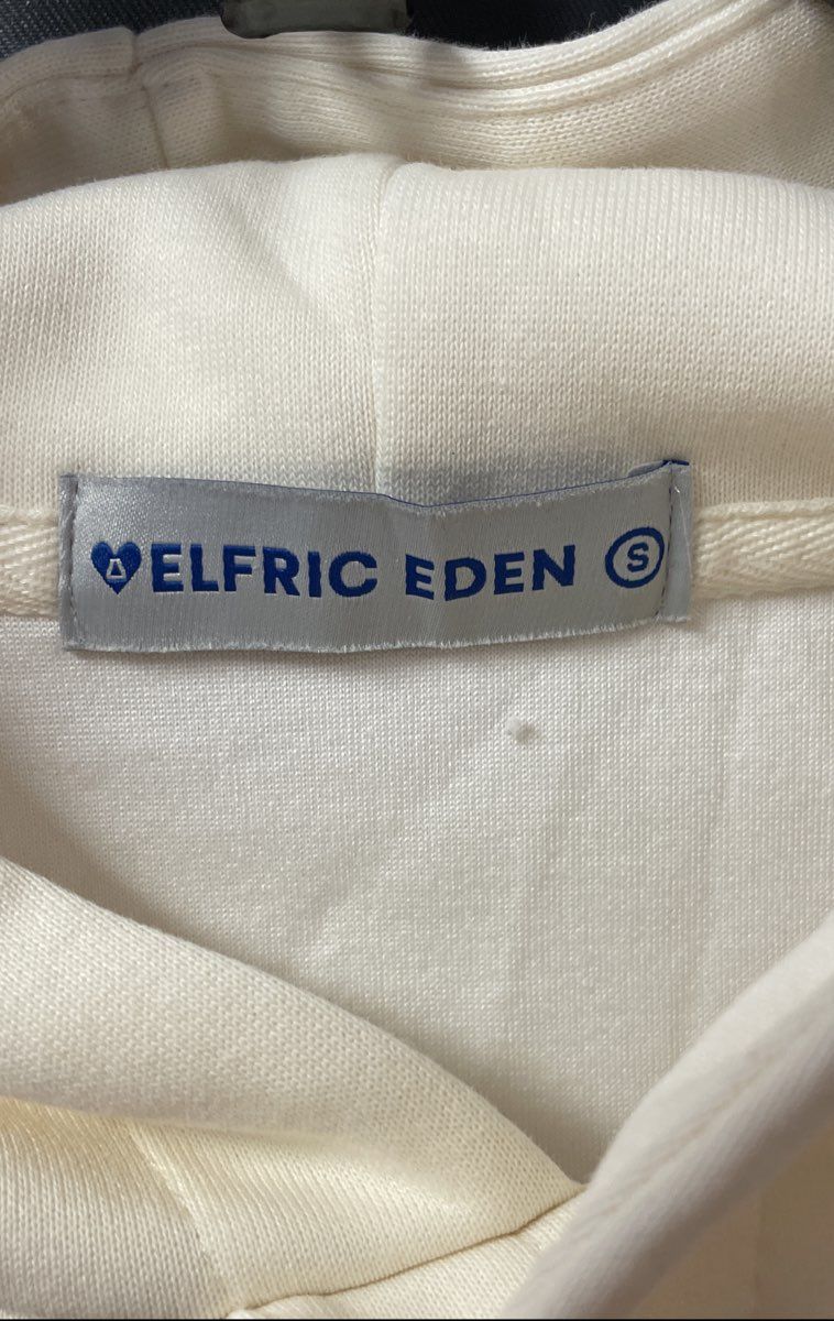 Elfric Eden Cream Star Graphic Pullover Hoodie Streetwear Aesthetic Sz S