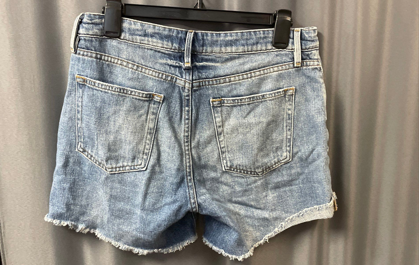 Frame Women's Le Grand Garcon Short Light Blue Distressed Denim Ripped Sz 27