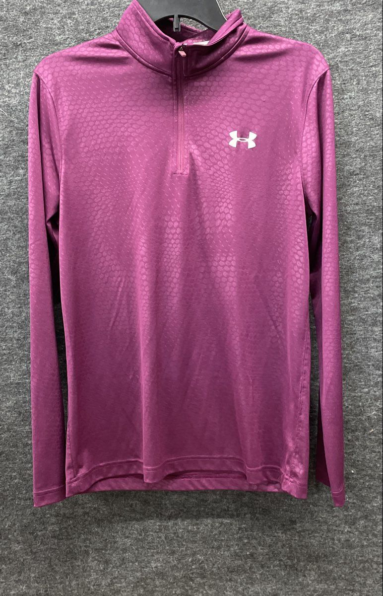 Under Armour Women's HeatGear 1/4 Zip Pullover Maroon Snakeskin Scale Sz S