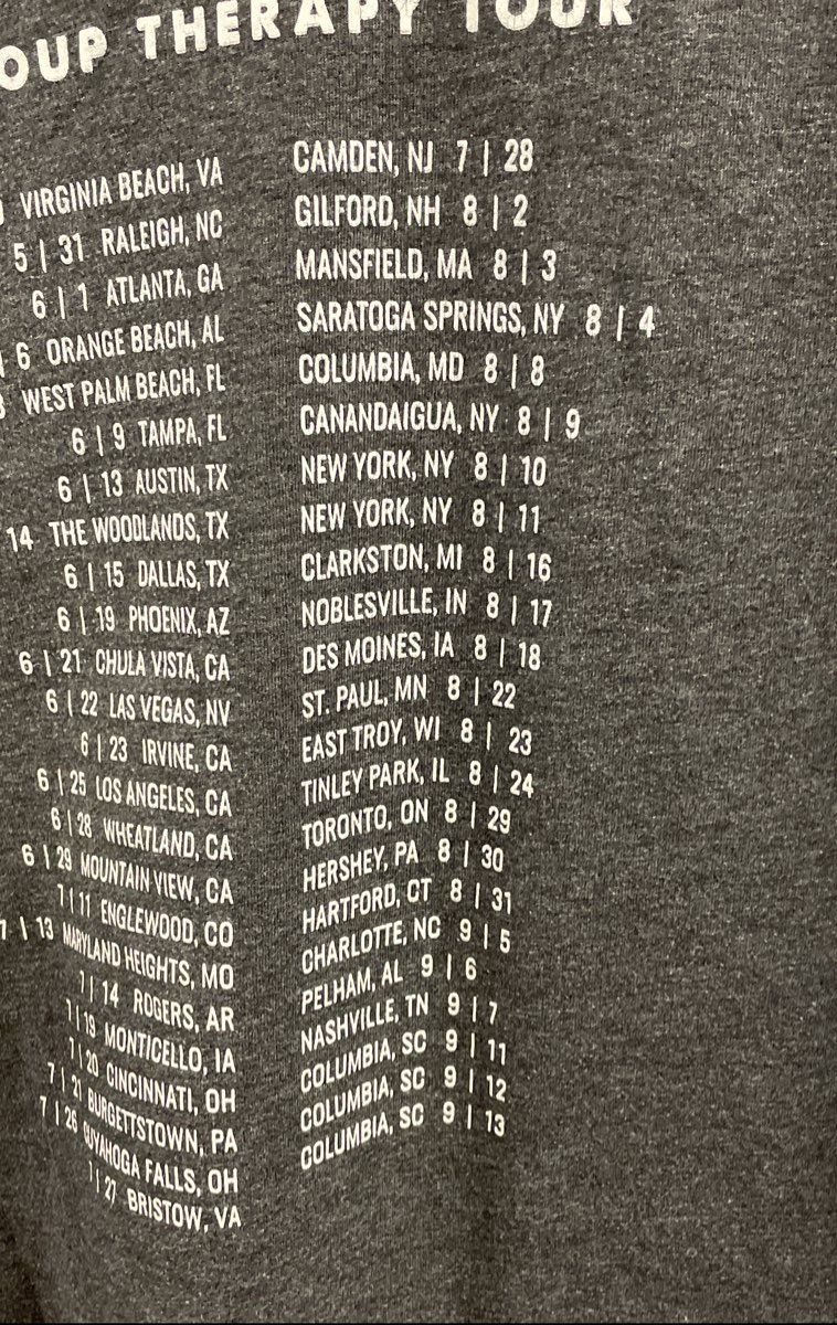 Hootie & the Blowfish 2019 Group Therapy Tour T-Shirt Sz 2XL