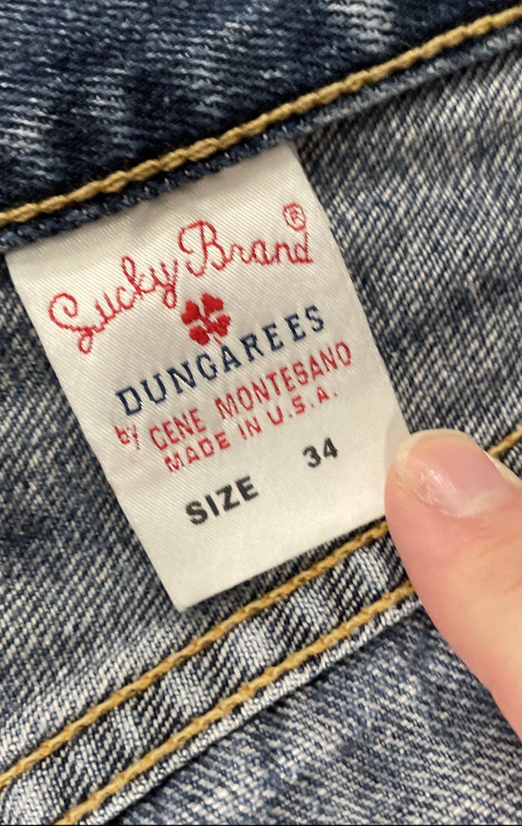 Vintage 90s Lucky Brand Women's Blue Dungarees Jeans Made in USA Sz 34