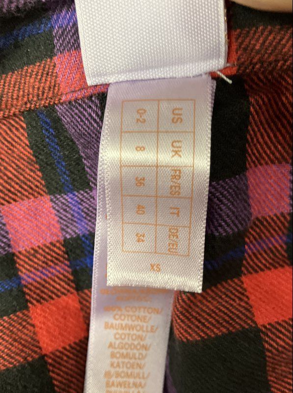 Savage X Fenty Women's Plaid Flannel Button Down Shirt Red Purple NWT Sz XS