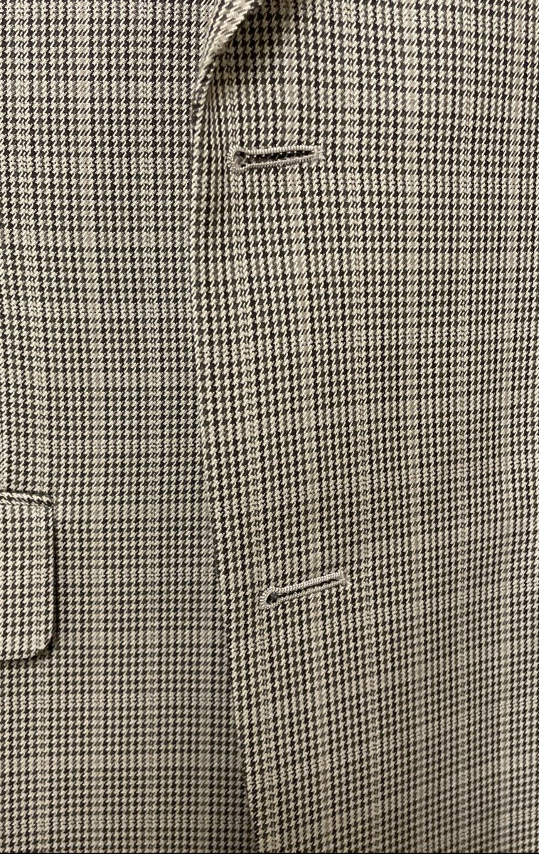 Haggar Men's Blazer Tan Brown Houndstooth Micro-check 2-Button Sz 40 S