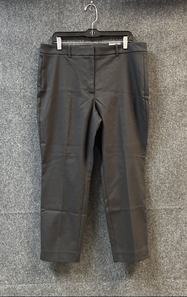 WHBM Outlet Women's Black Slim Ankle Cotton Blend Pants Size 14 NWT