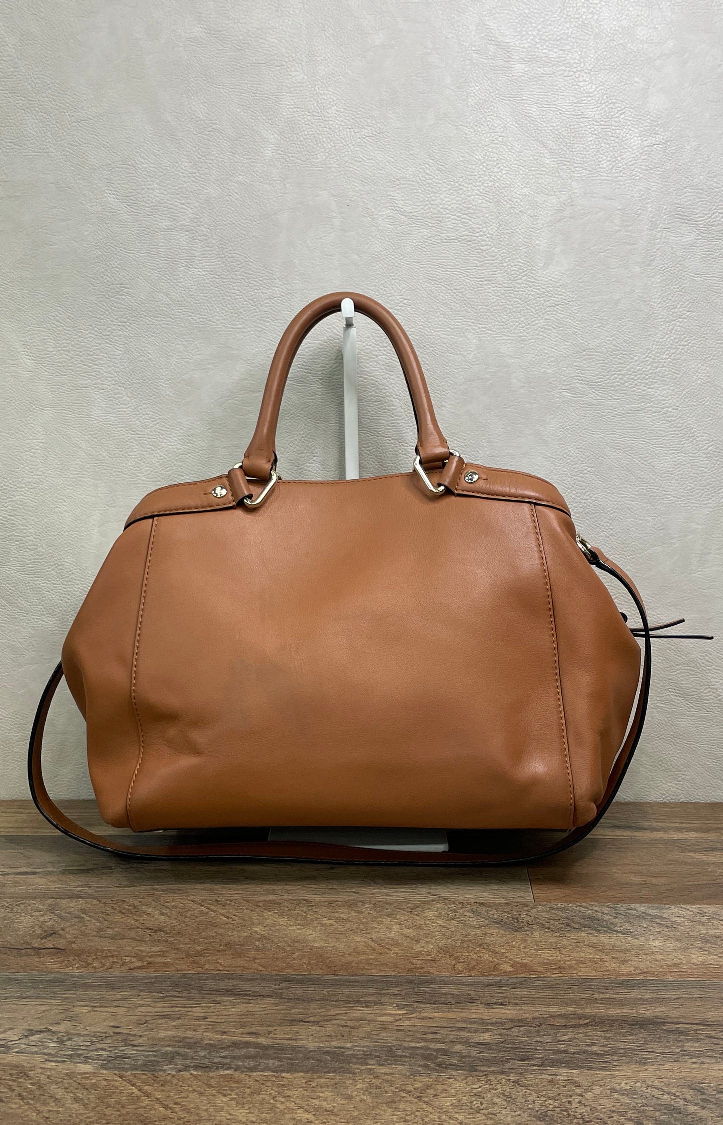 Kate Spade Brown Leather Satchel Handbag Gold Hardware