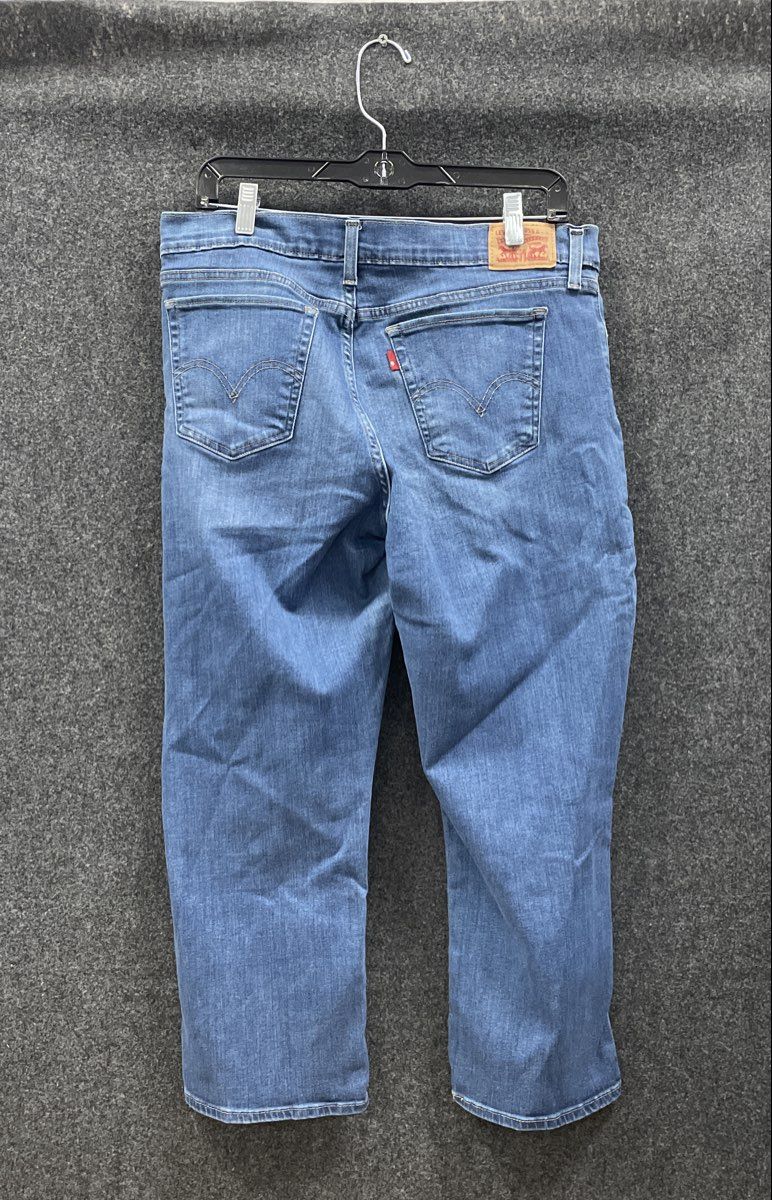 Levi's Women's Blue Stretch Straight Leg Cropped Jeans Sz 32