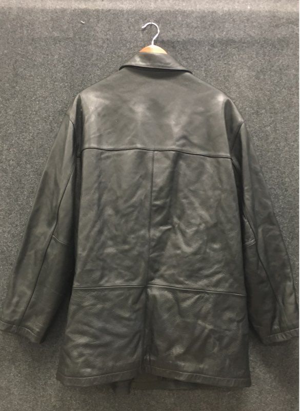 Vintage 90s St. John's Bay Men's Black Nappa Leather Car Coat Jacket Sz XXL