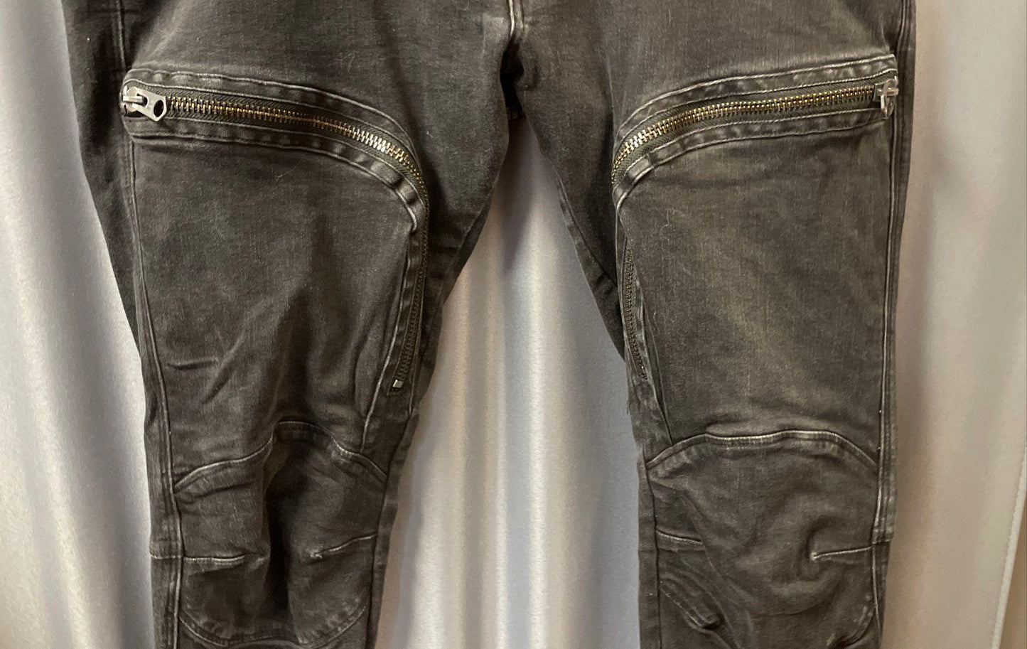 G-Star Raw Men's Air Defense Skinny Black Faded Jeans Sz 38x32