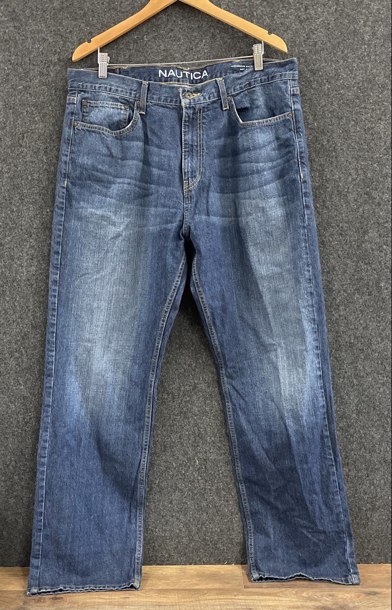 Nautica Men's Blue Relaxed Fit 100% Cotton Denim Jeans Size 38x32