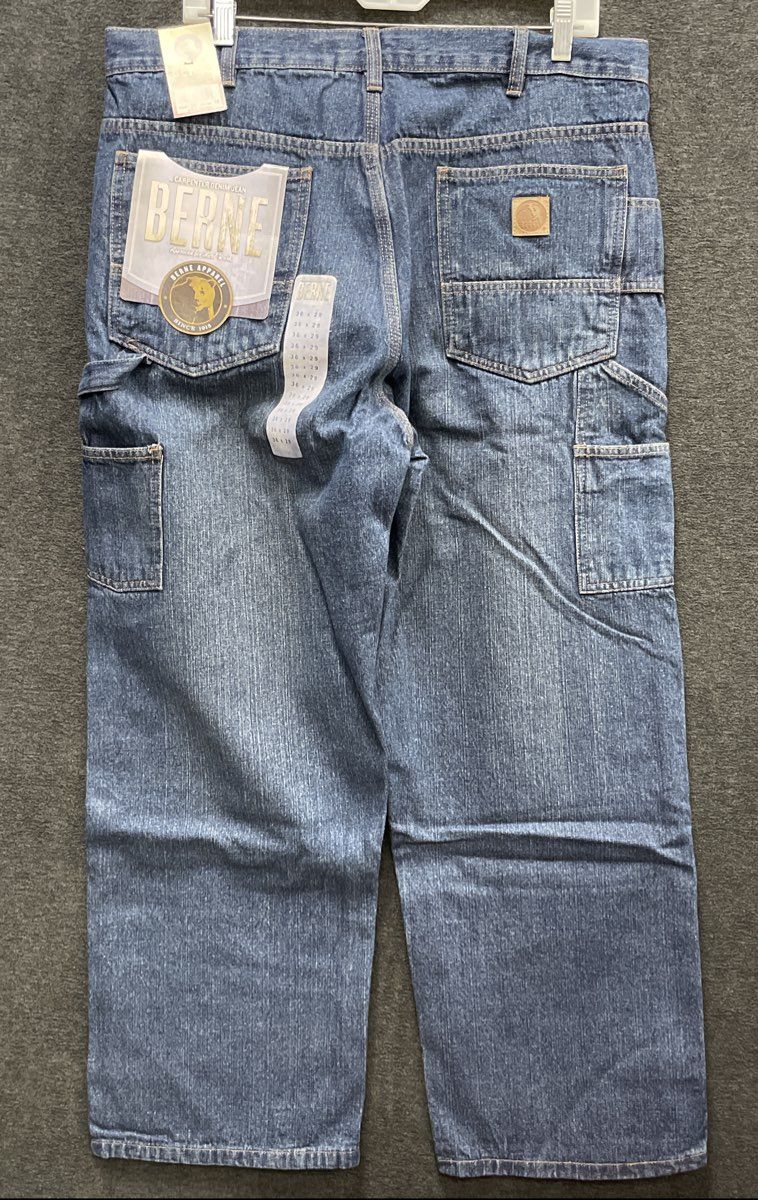 Berne Men's Blue Denim Carpenter Jeans Multi Pocket NWT Sz 36x29 P929VBW