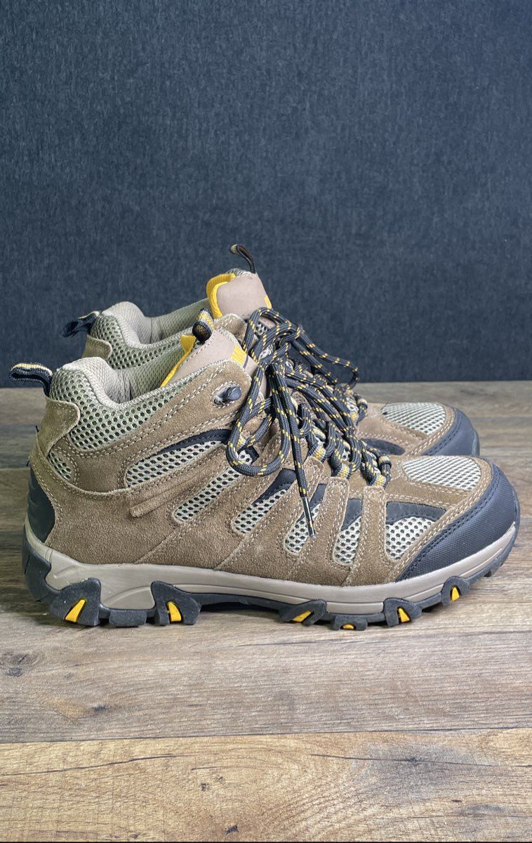 Khombu TE-M3205-2A Brown Leather Mesh Hiking Trail Boots Men's Size 8.5