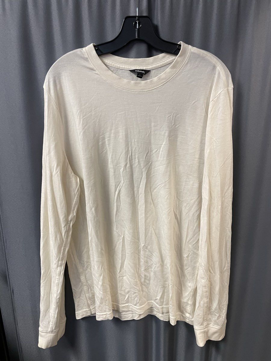 Allbirds Men's Trino Long Sleeve Tee White Lyocell Merino Wool Blend Size L