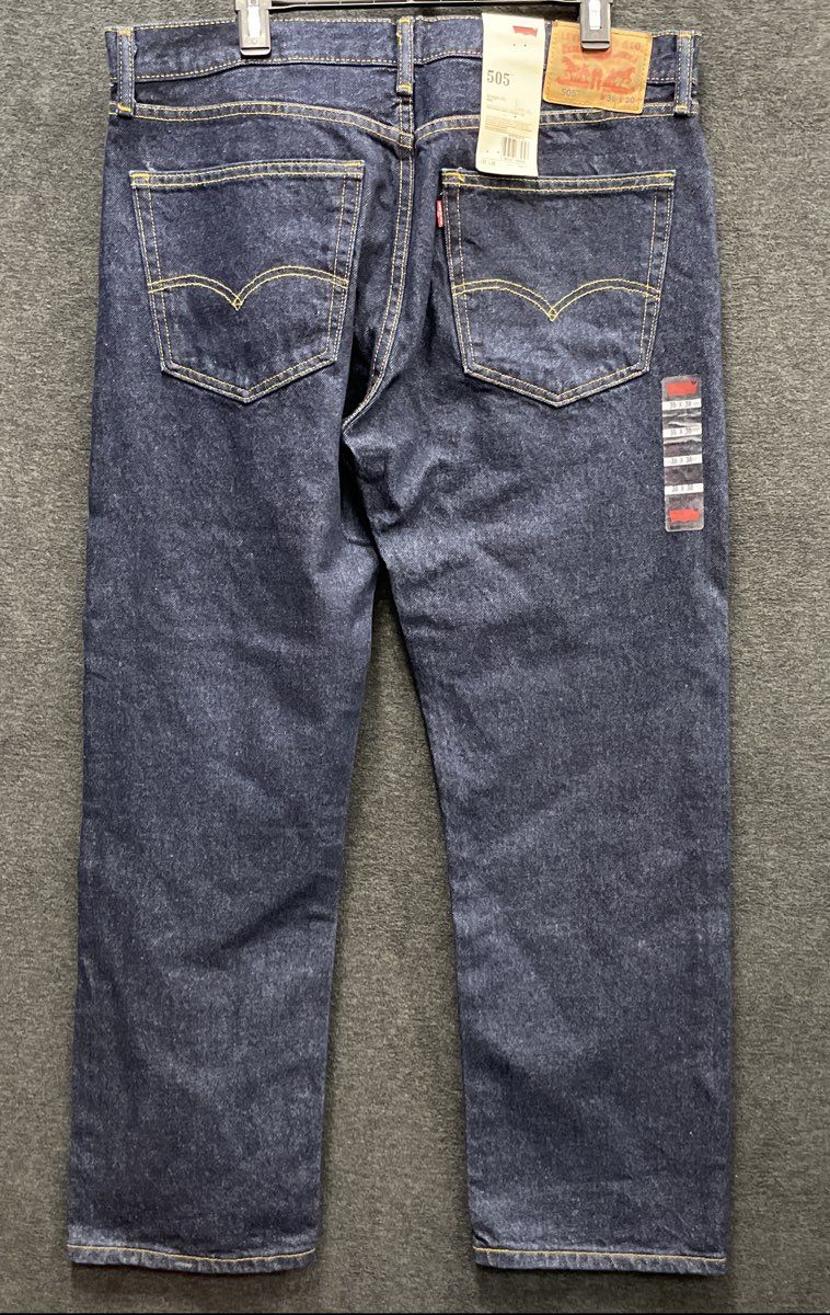 Levi's Men's 505 Straight Fit Jeans Dark Blue Wash 100% Cotton NWT Sz 36x30