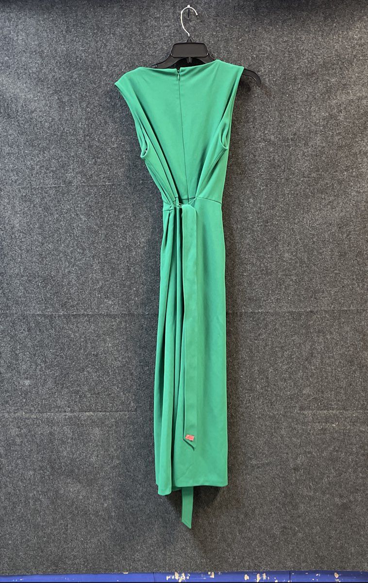 Calvin Klein Women's Green Sleeveless V-Neck Tie Waist Jumpsuit Size 10
