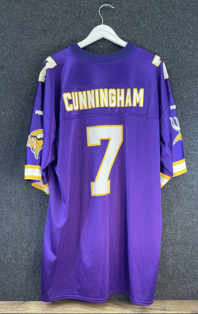 Vintage 90s Randall Cunningham Minnesota Vikings Puma Jersey #7 Sz XL