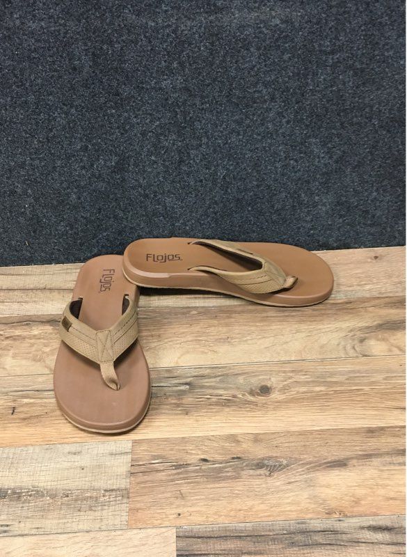 Flojos Tan Brown Thong Flip Flop Sandals Men's Size 9