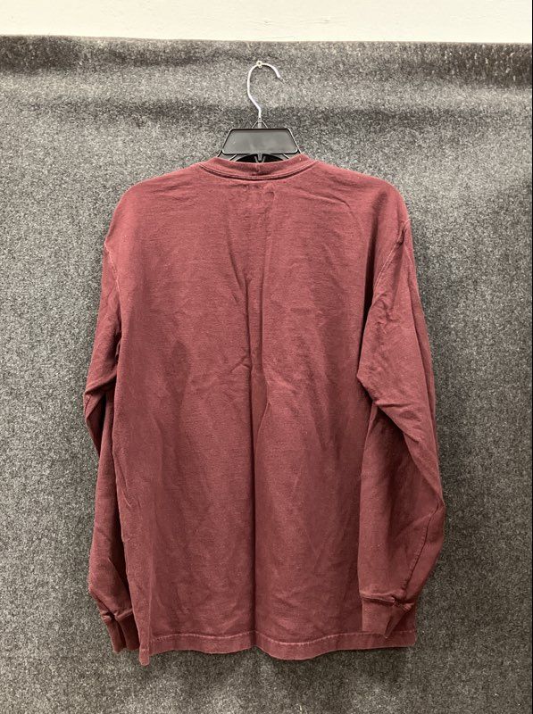 Carhartt Men's Burgundy Long Sleeve Loose Fit Pocket T-Shirt K126 Sz S