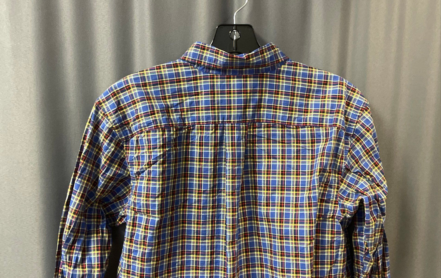 Ralph Lauren Men's Blue Yellow Plaid Long Sleeve Button Down Shirt Size XL